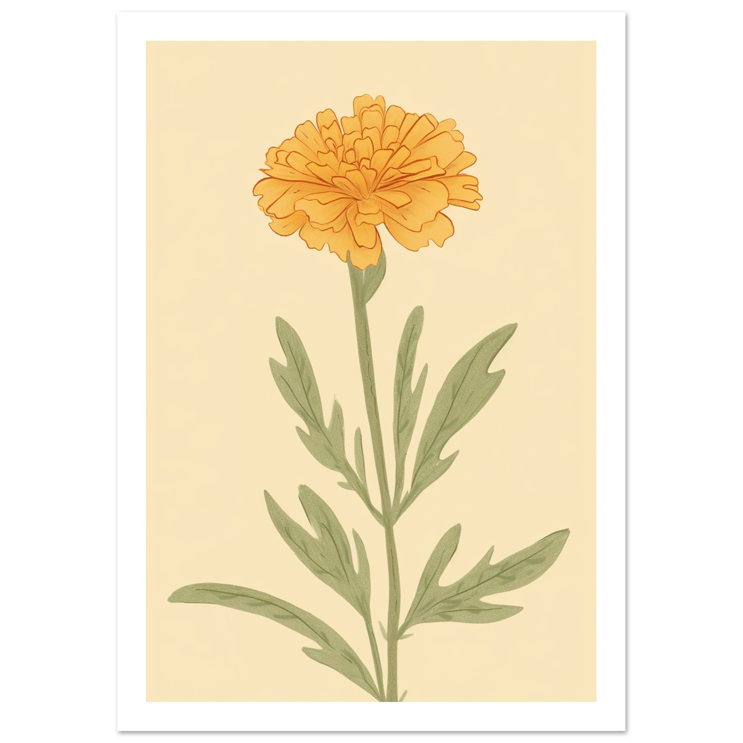 Marigold Flower Pastel Petals Wall Art Print