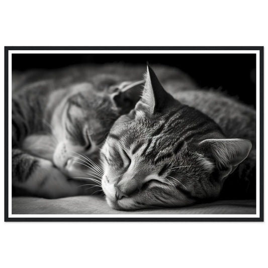 Tranquil Duo - Sleeping Cats Photograph Wall Art Print