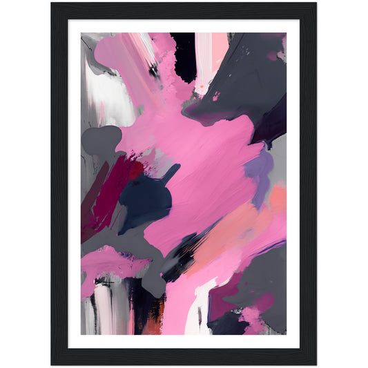 Nature's Emotive Pink Abstract Brushstrokes Wall Art Print