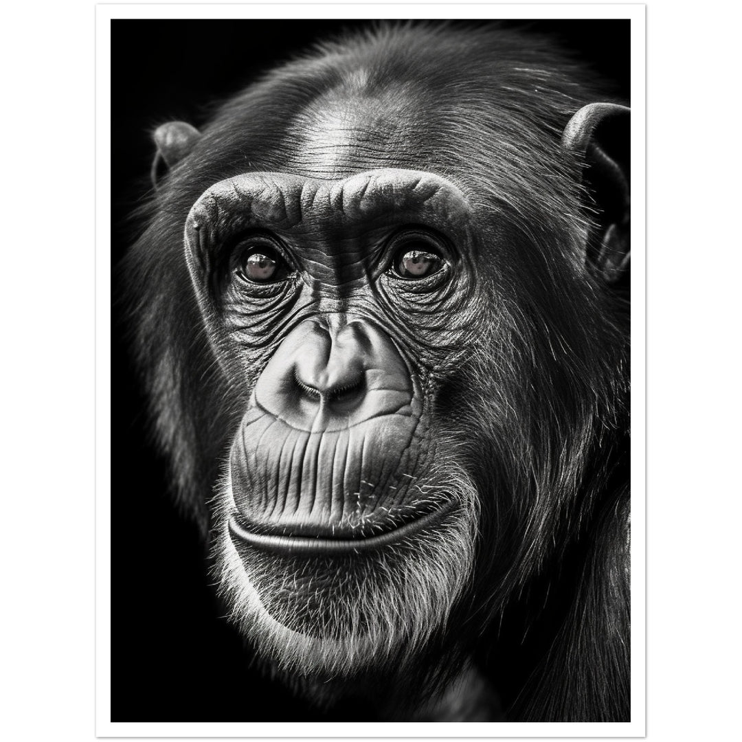 Chimp's Intense Gaze Photograph Wall Art Print