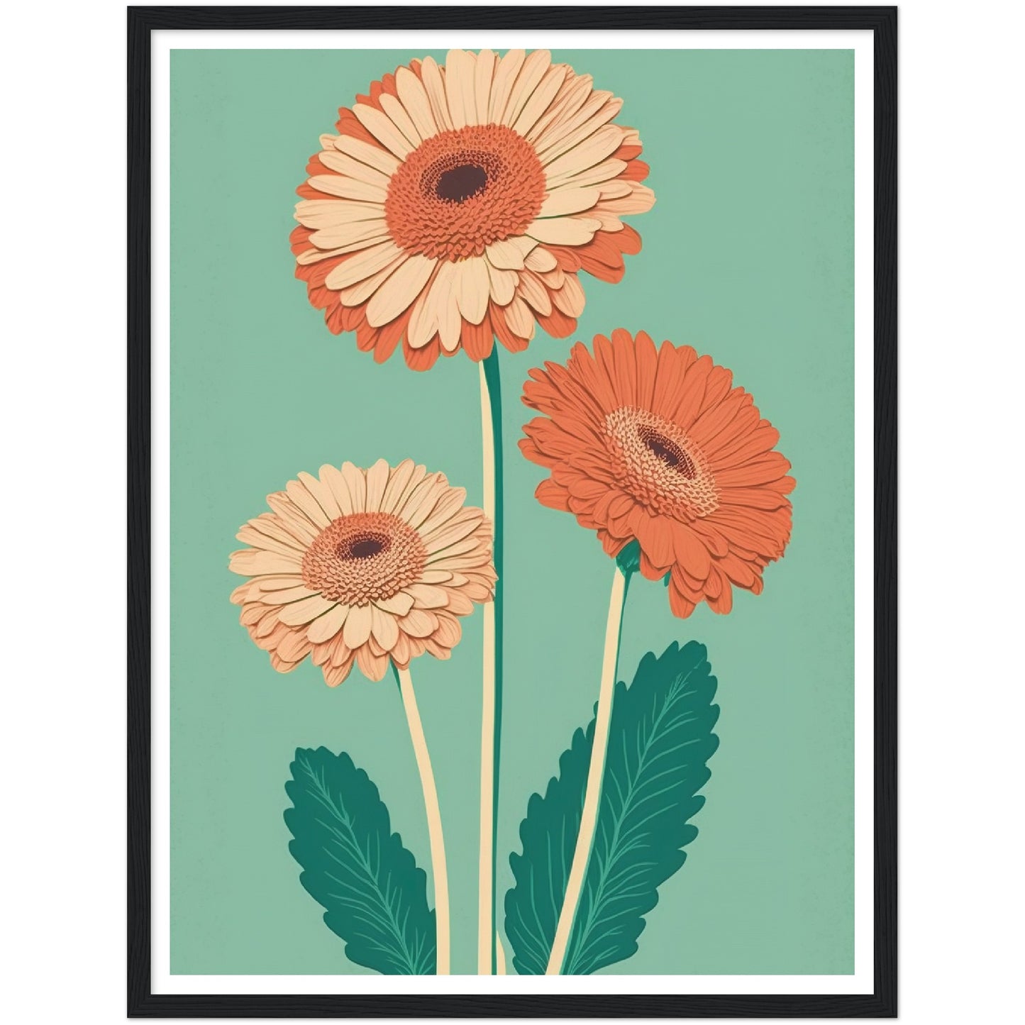 Radiant Gerbera Minimalist Daisy Flower Art