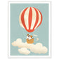 Dog in Hot Air Balloon Adventure Wall Art Print