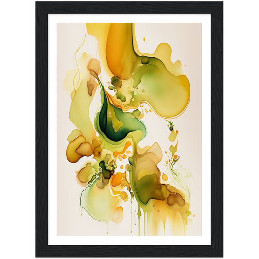 Nature's Chromatic Symphony - Mustard Edition Watercolour Wall Art Print