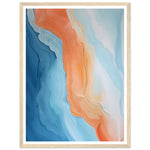 Load image into Gallery viewer, Melted Streams of Orange and Blue Abstract Painting Wall Art Print