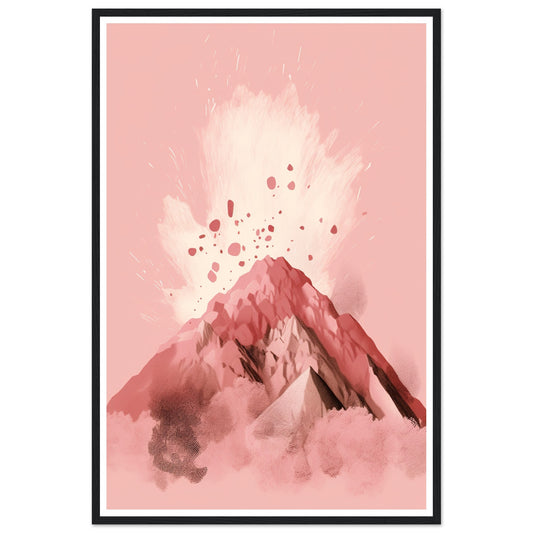 Blushing Pink Volcano Eruption Minimalist Wall Art Print