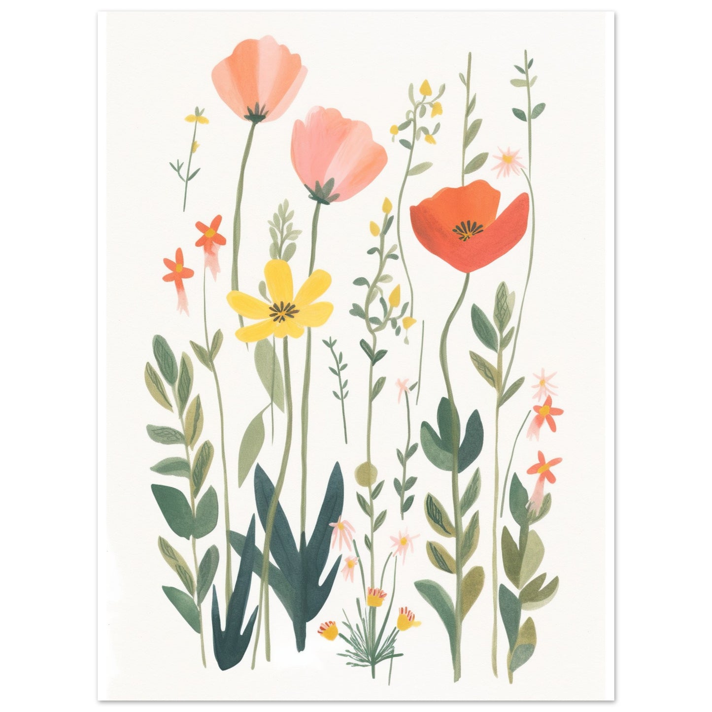 Blooming Garden Flowers Wall Art Print