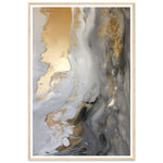 Load image into Gallery viewer, Fluid Melodies of Black, White, and Gold Abstract Wall Art Print
