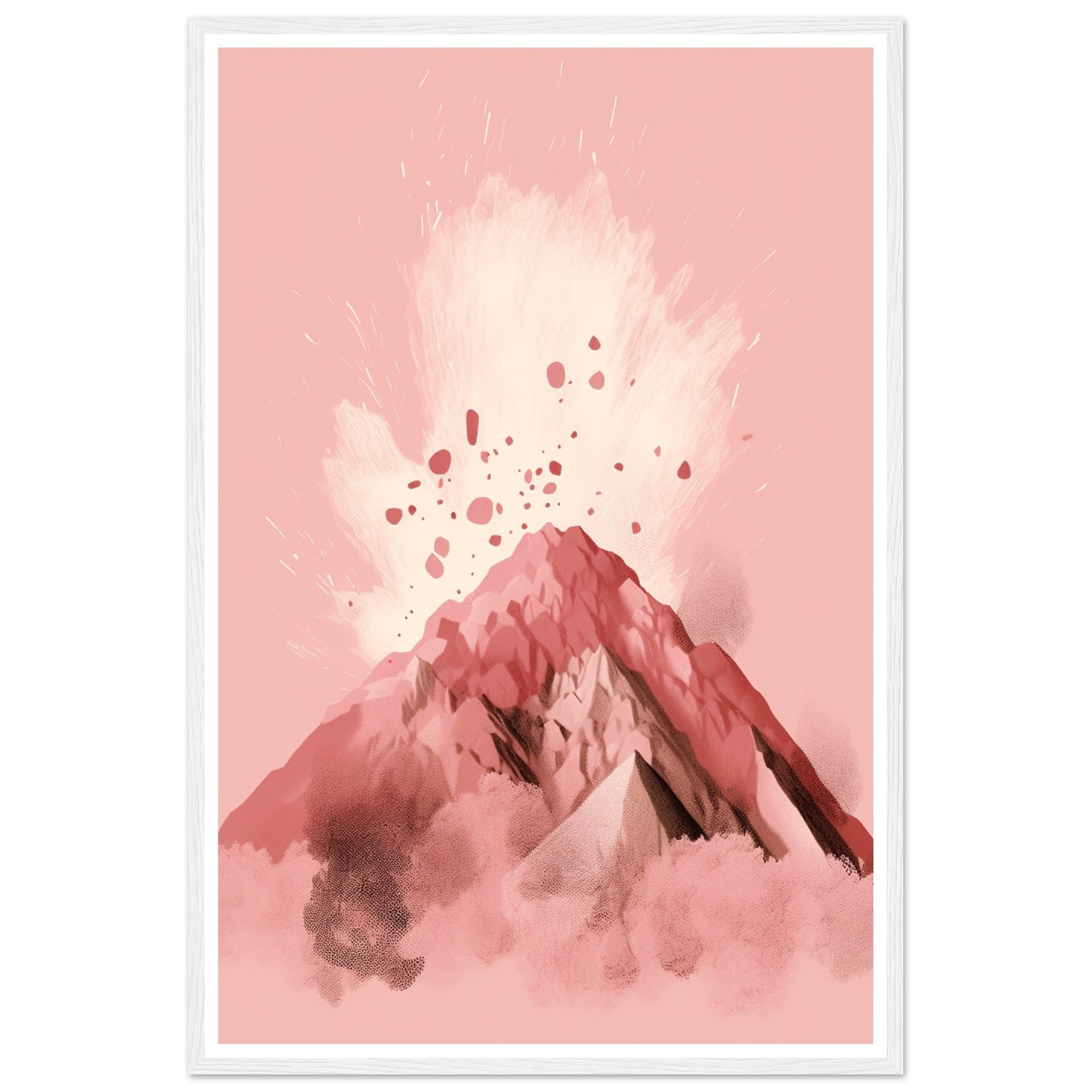 Blushing Pink Volcano Eruption Minimalist Wall Art Print