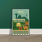 Rio de Janeiro cityscape and landmarks art print in a black wood frame, 60x90 cm