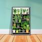 Folklore-Inspired Staircase and Potted Plants Wall Art Print