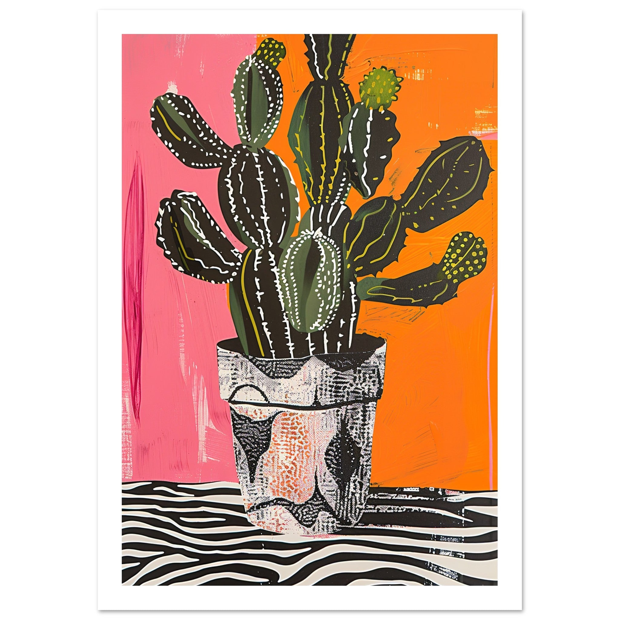 Chic Cactus Still Life Art