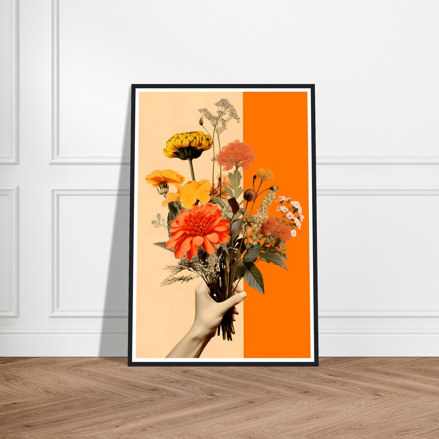 Floral Embrace Of Earthly Flowers Bouquet Wall Art Print