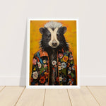 Load image into Gallery viewer, Groovy Hippy Skunk in Flower Power Jacket Wall Art Print