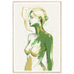 Elegant Woman in Green and Gold Wall Art Print