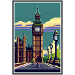 Load image into Gallery viewer, Pixelated London: Big Ben Retro Illustration Wall Art Print