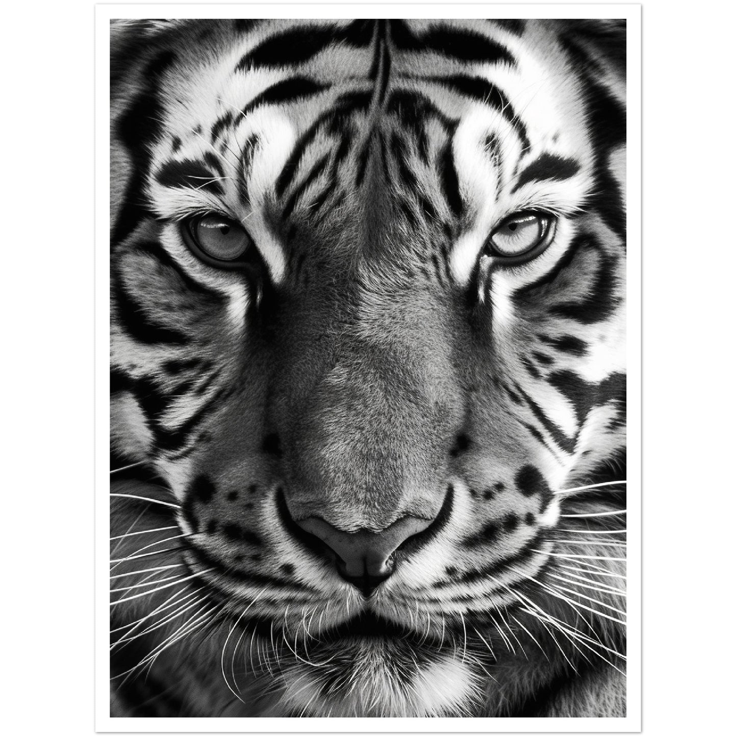 Wild Gaze: Tiger Close-Up Photograph Wall Art Print