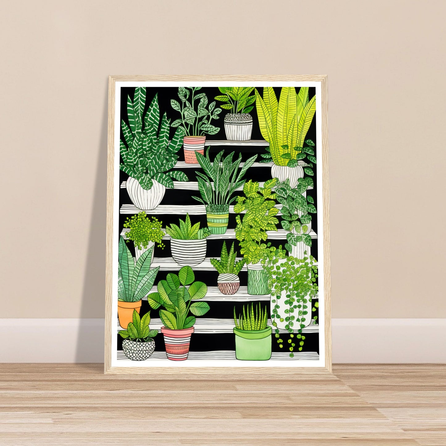 Boho Indoor House Plants Wall Art Print