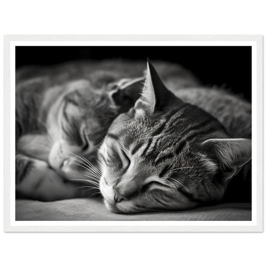 Tranquil Duo - Sleeping Cats Photograph Wall Art Print