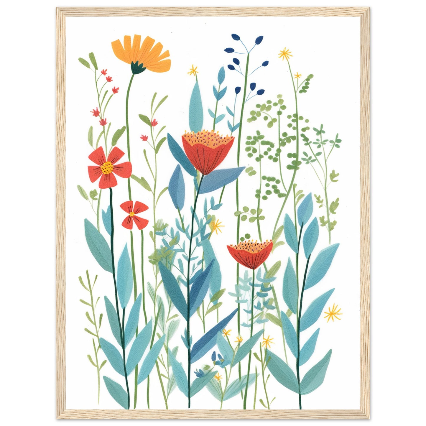 Wild Garden Flowers Wall Art Print