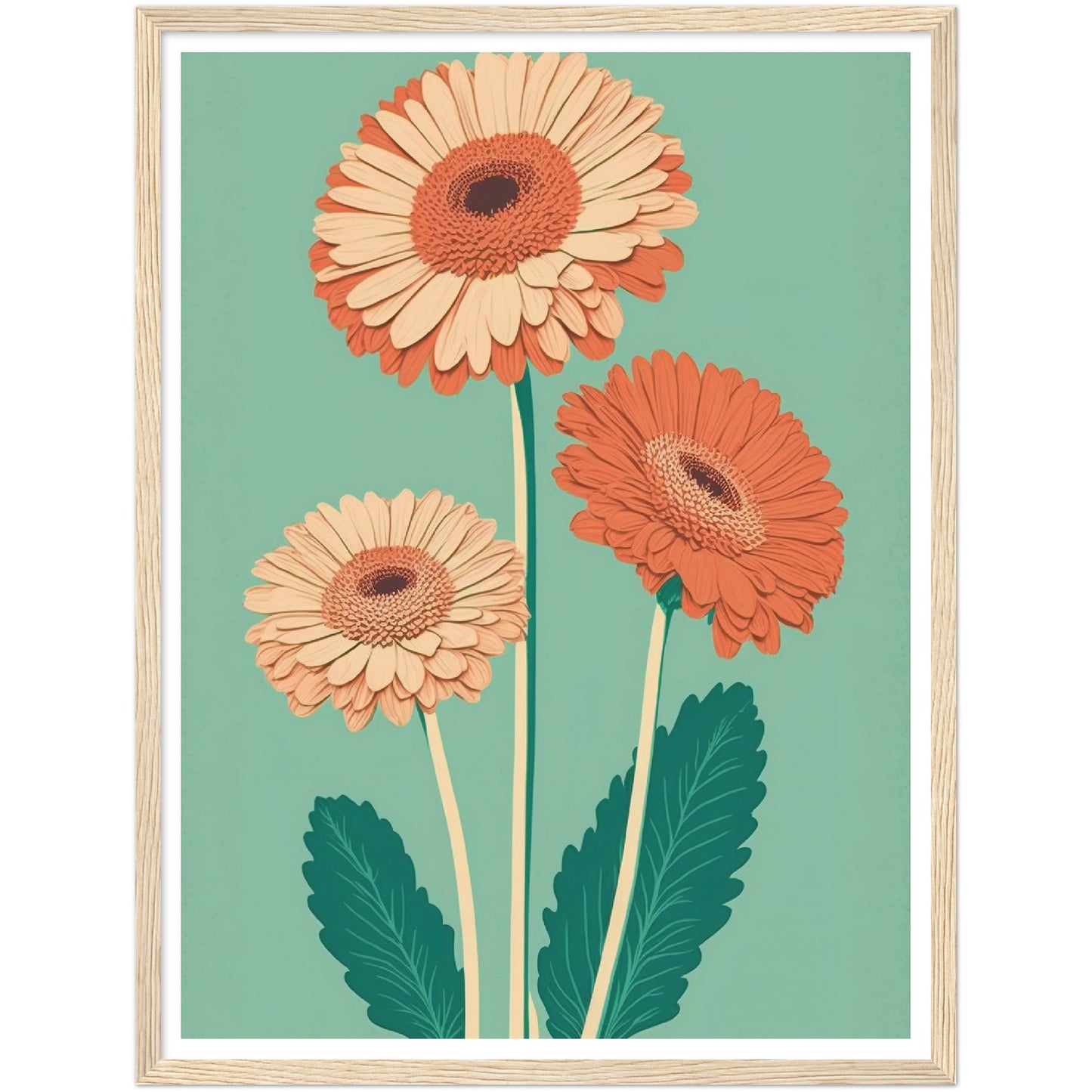 Radiant Gerbera Minimalist Daisy Flower Art