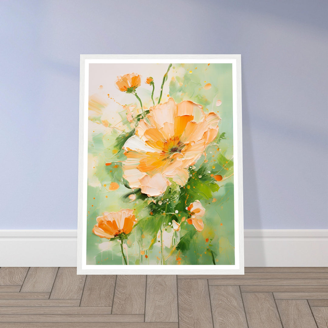 Soft Earthy Close-Up Marigold Flower Wall Art Print