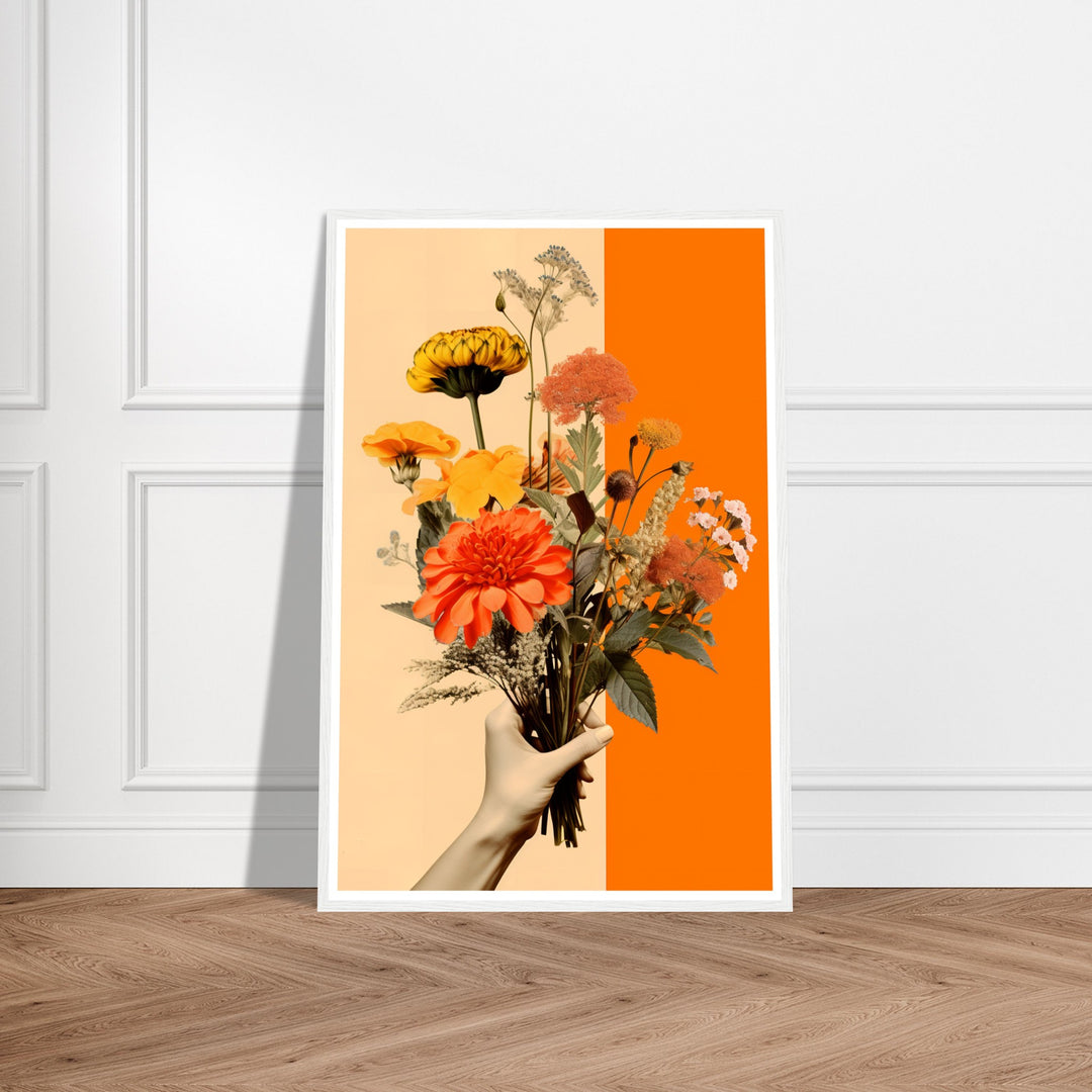 Floral Embrace Of Earthly Flowers Bouquet Wall Art Print