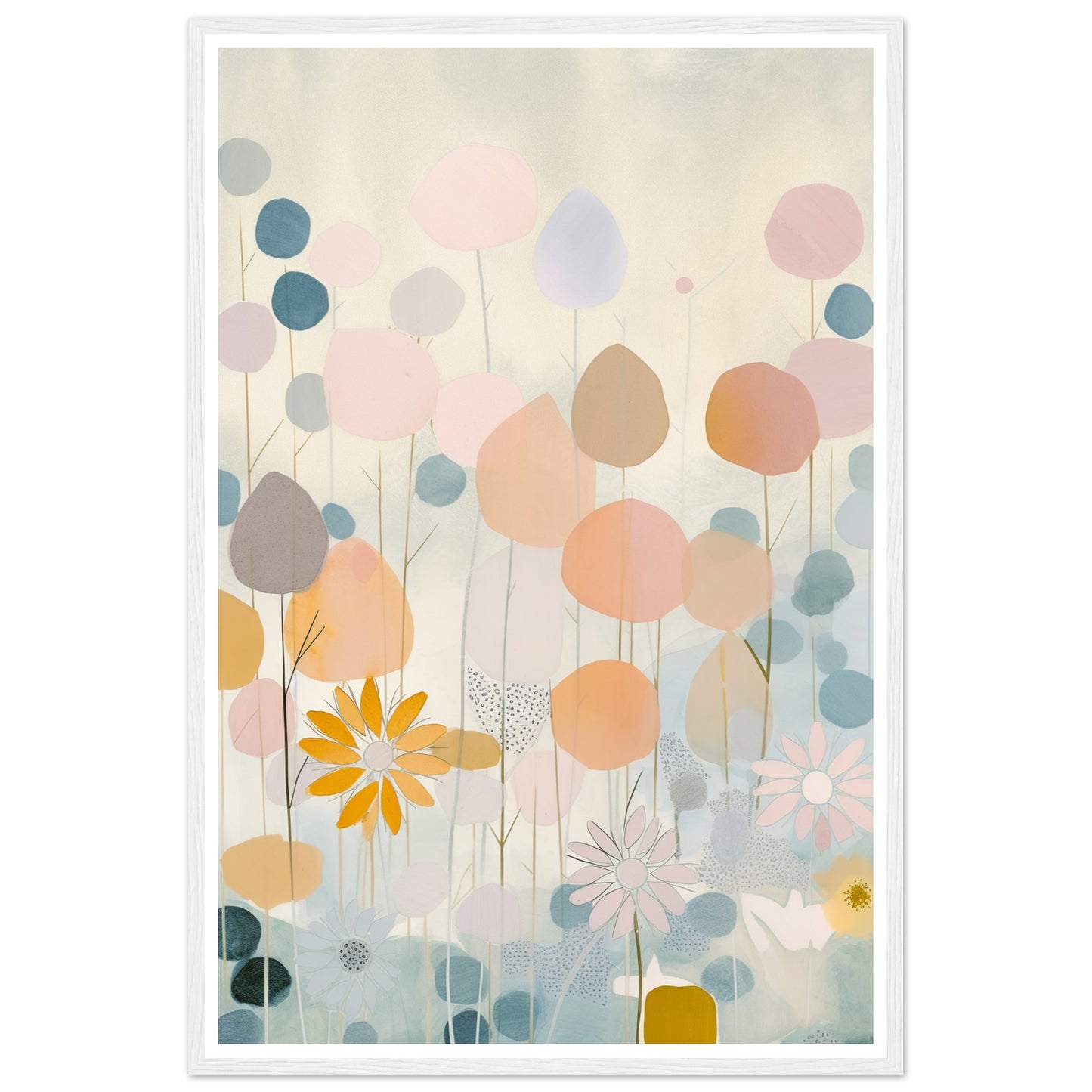 Blossoming Meadows Pastel Symphony Wall Art Print