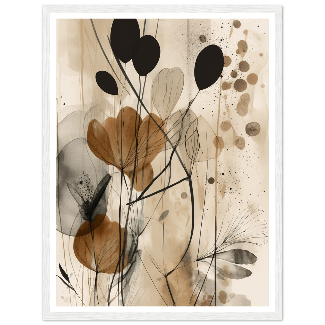 Earthly Abstract Plant Patterns Collage Wall Art Print