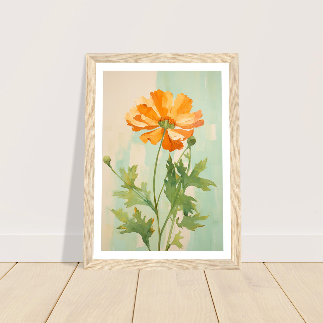 Marigold Flower in Soft Earthy Hues Wall Art Print