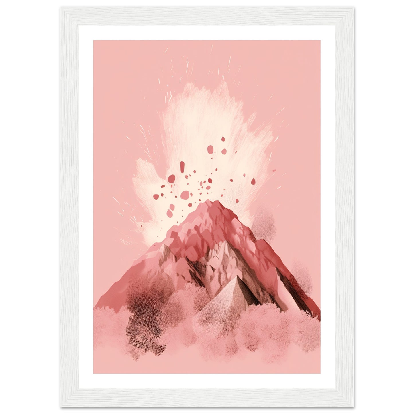 Blushing Pink Volcano Eruption Minimalist Wall Art Print