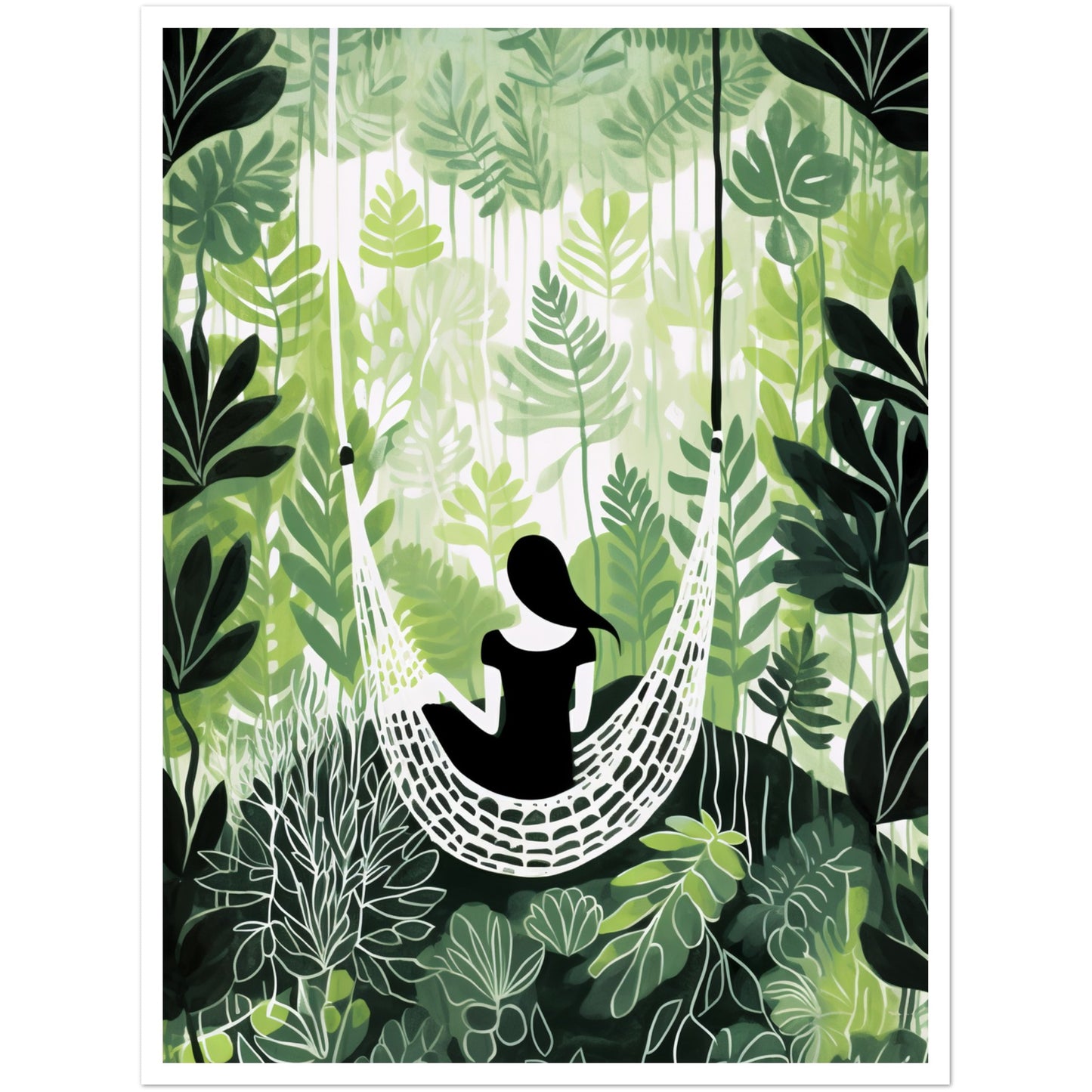 Minimalist Hammock In Lush Chic Garden Wall Art Print