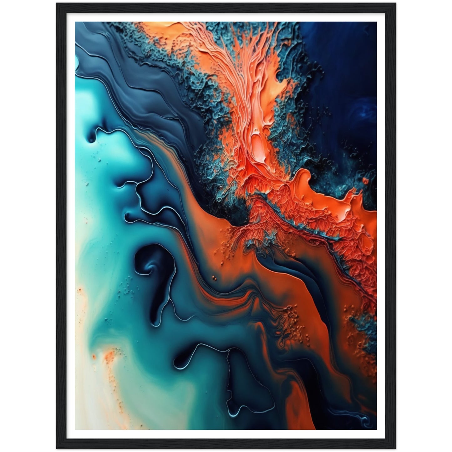 Oceanic Fusion Abstract Painting Wall Art Print