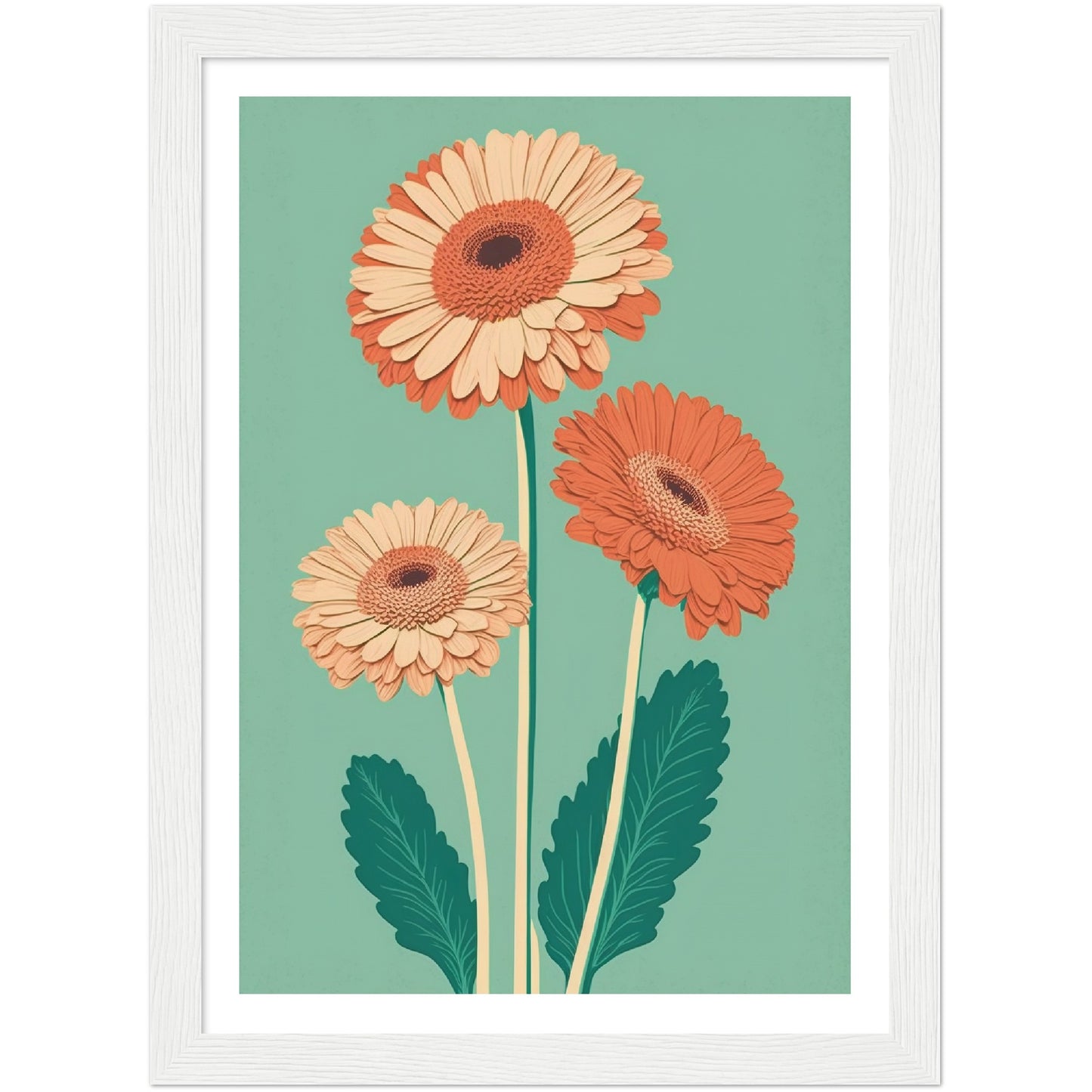 Radiant Gerbera Minimalist Daisy Flower Art