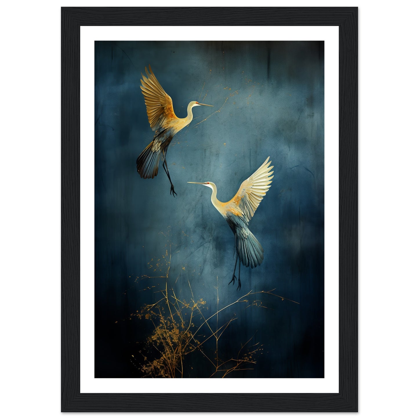 Serene Cranes Taking Flight