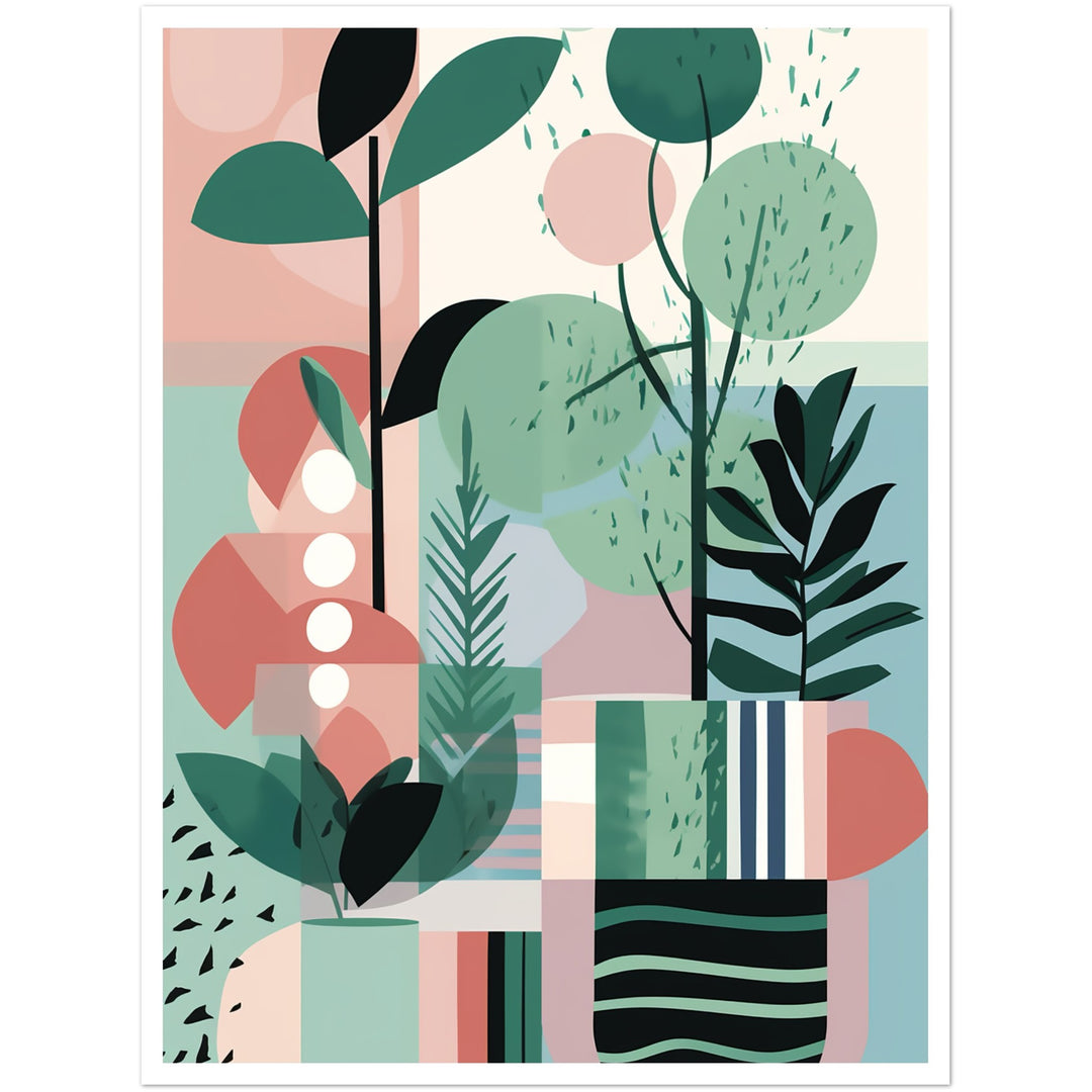 Plant Botanical Abstract Patterns Illustration Wall Art Print