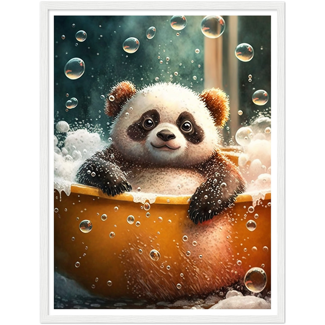 Bubble Bath Panda Bathroom Wall Art Print