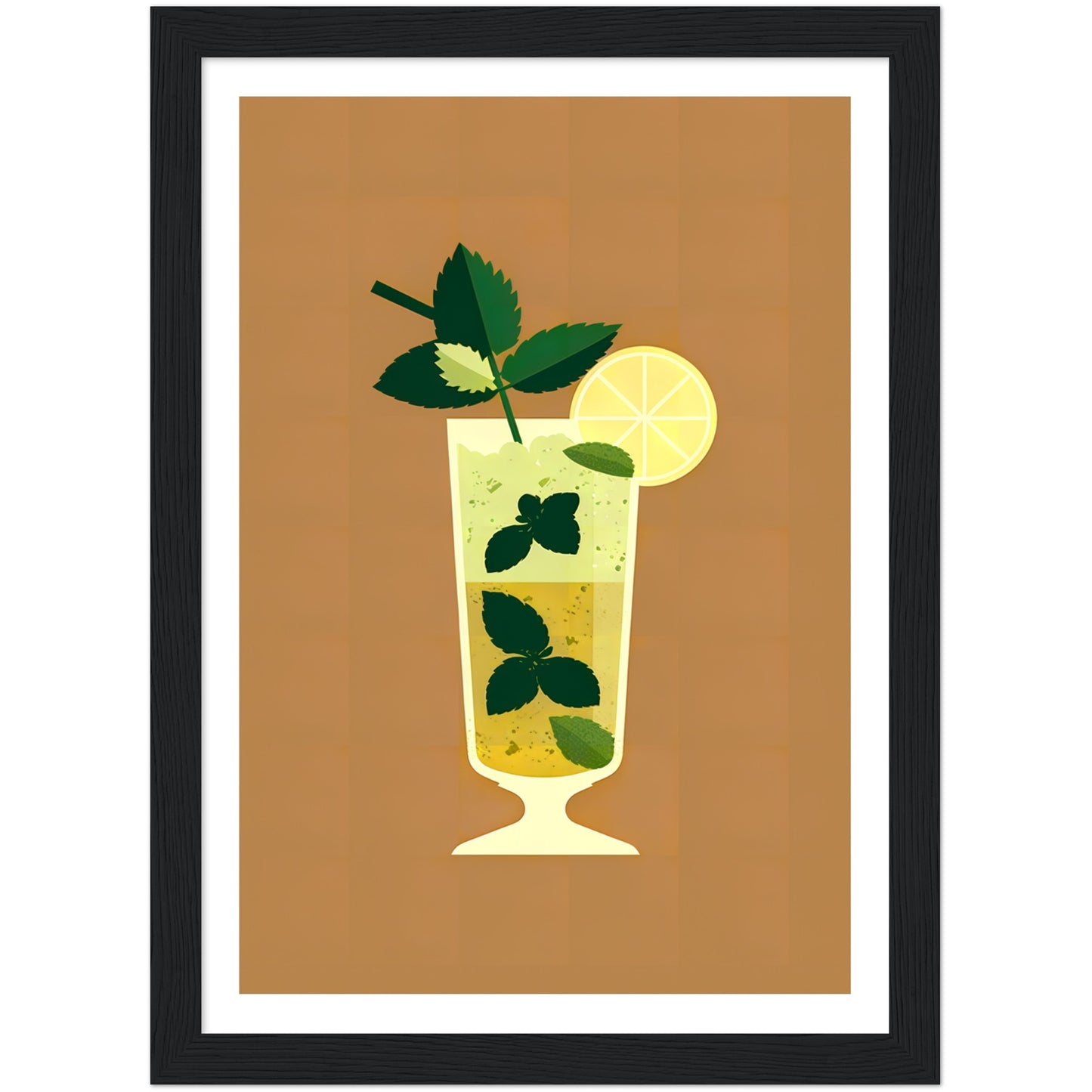 Mojito Cocktail Illustration Wall Art Print