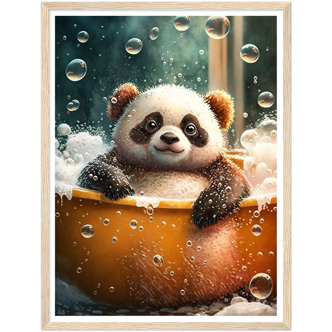 Bubble Bath Panda Bathroom Wall Art Print