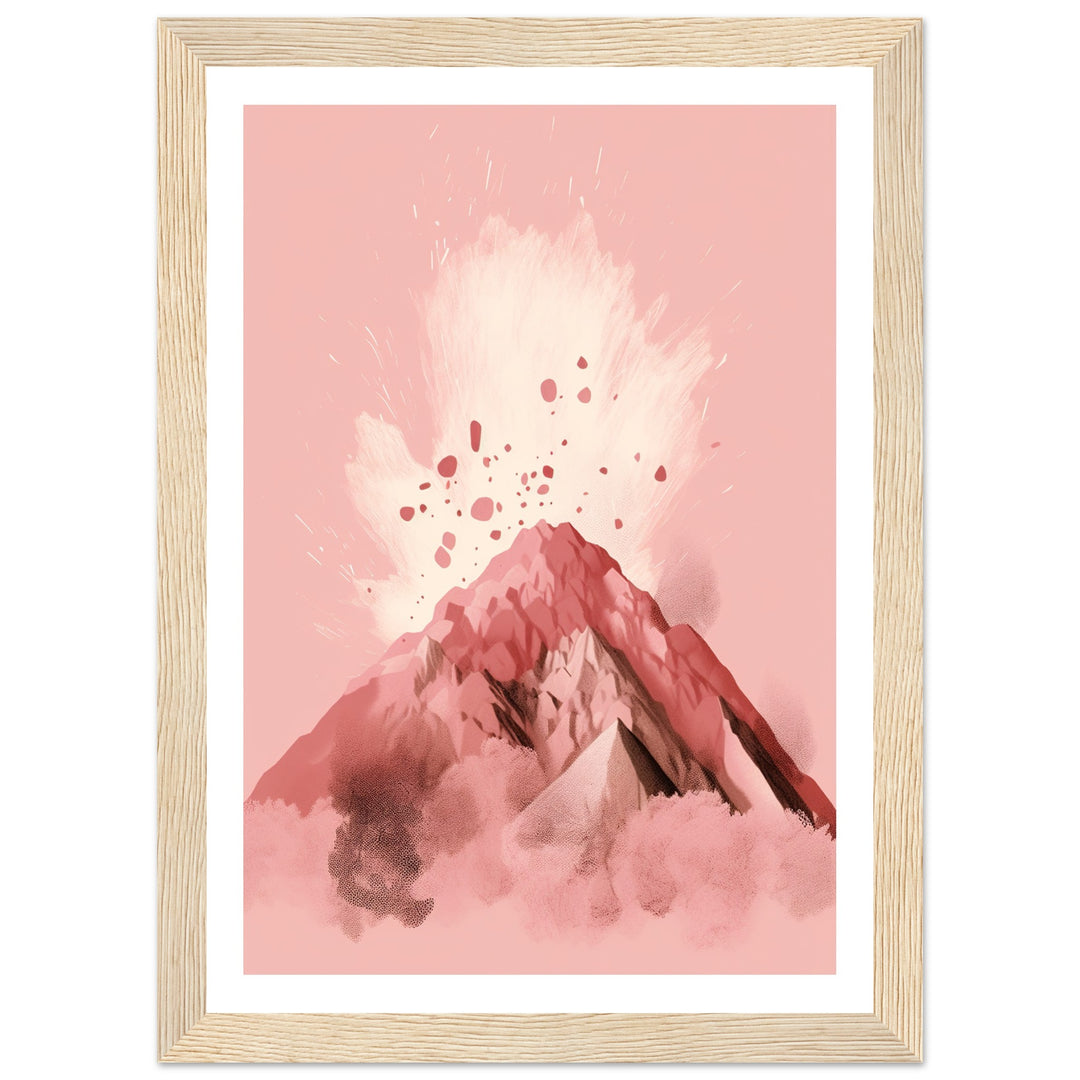 Blushing Pink Volcano Eruption Minimalist Wall Art Print