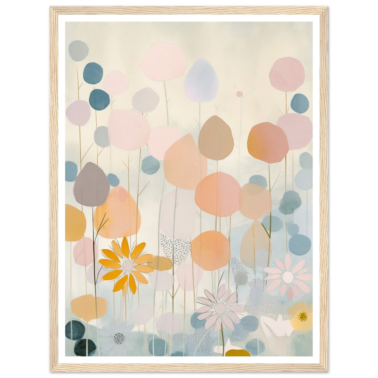 Blossoming Meadows Pastel Symphony Wall Art Print