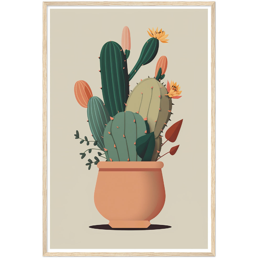 Cactus Chic Flower Wall Art Print