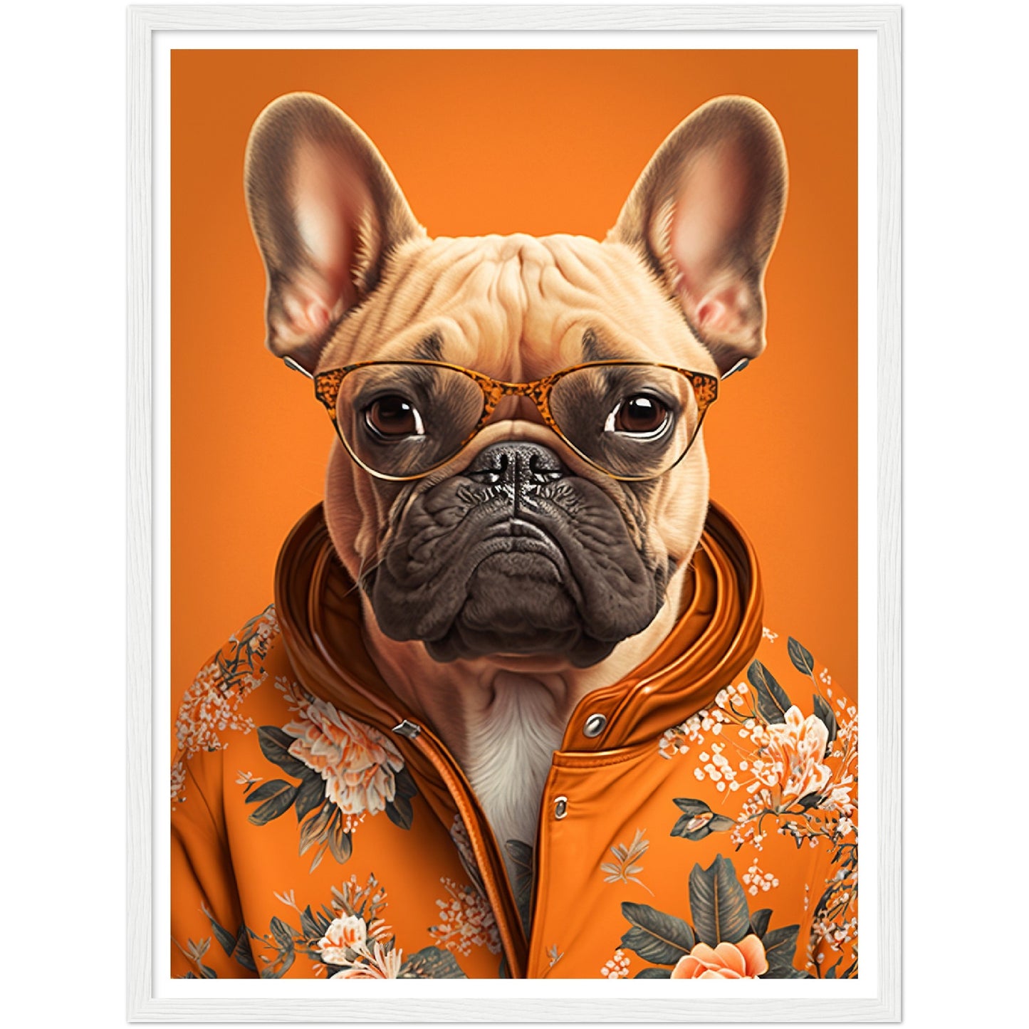 Frenchie Fashionista Trendy French Bulldog Wall Art Print