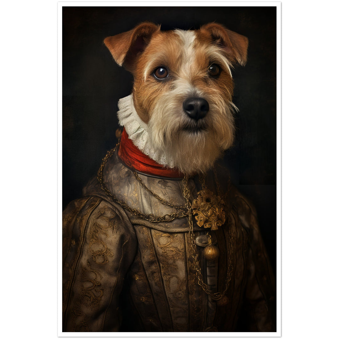 Tudor-Era Neck Ruff Dog Portraiture Wall Art Print