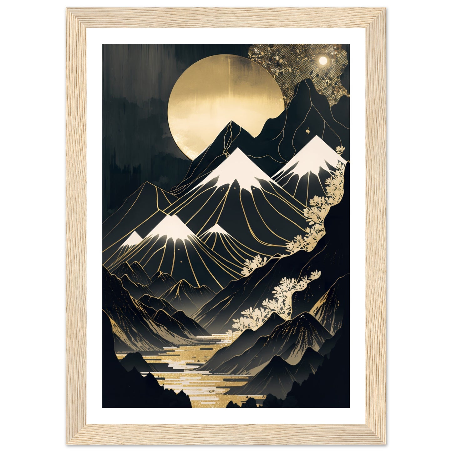 Shimmering Gold Dark Mountainous Vistas