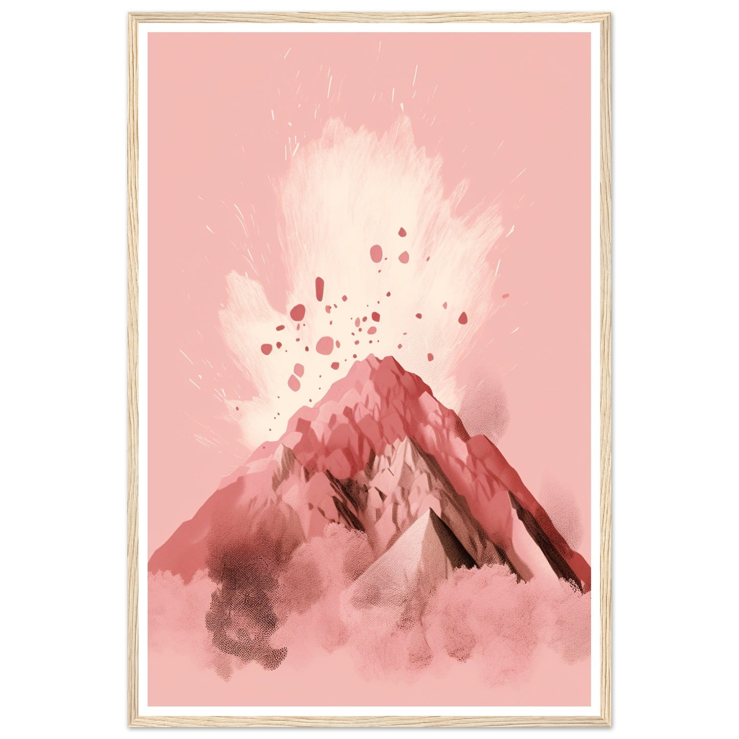 Blushing Pink Volcano Eruption Minimalist Wall Art Print