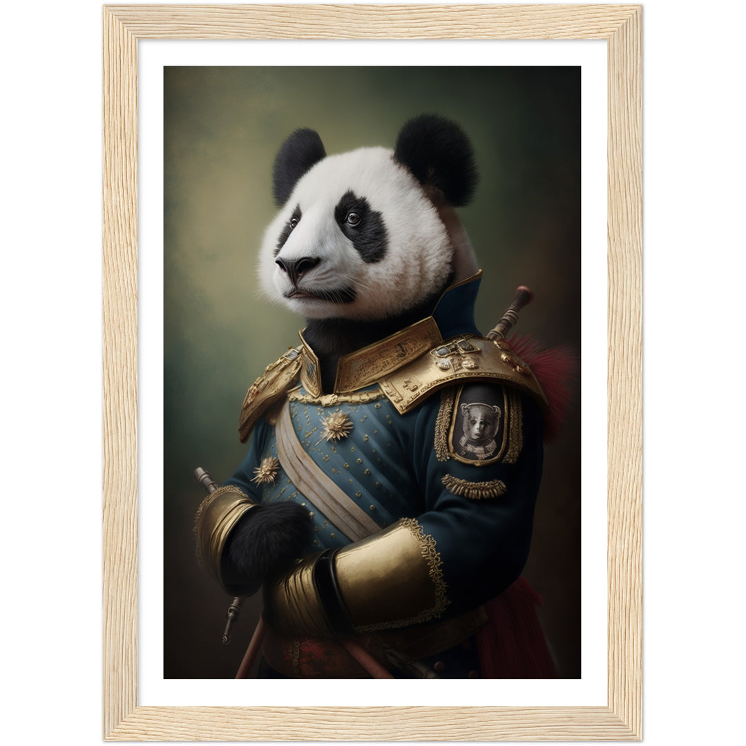 Panda Army General Portraiture Wall Art Print