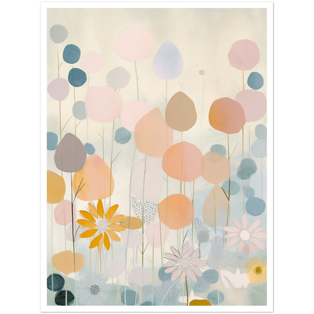 Blossoming Meadows Pastel Symphony Wall Art Print