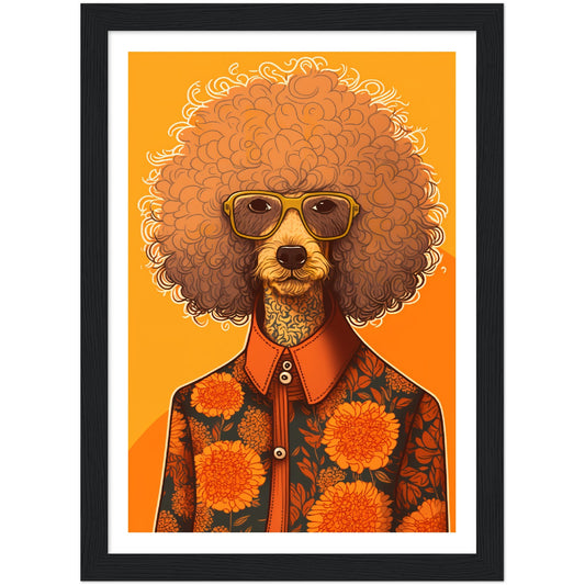 Poodle Chic Dog In Floral Shirt Wall Art Print