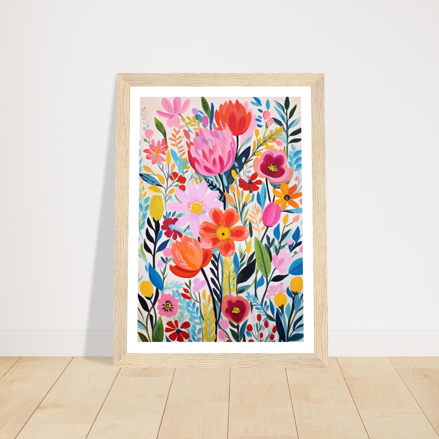 Folklore Botanical Flower Blooms Wall Art Print