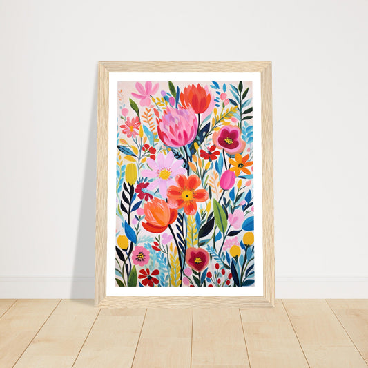 Folklore Botanical Flower Blooms Wall Art Print